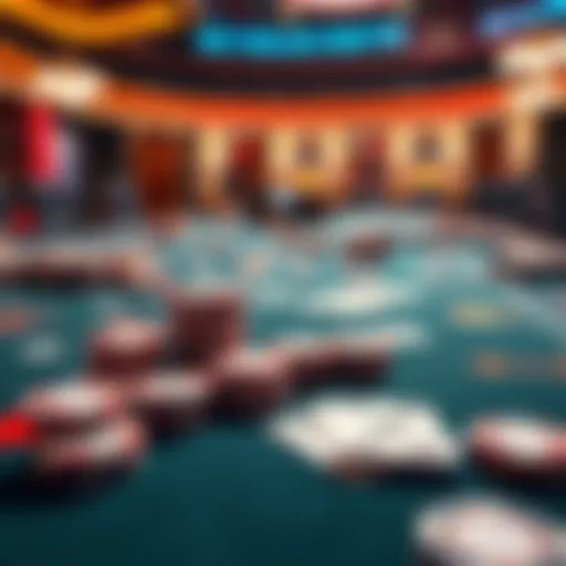 A close-up view of an online poker table with cards and chips in play, representing fairness and transparency issues.