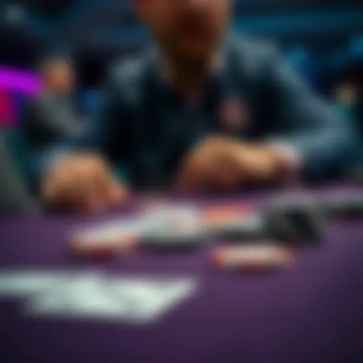 Online poker table with cards A close-up view of an online poker table showing cards and chips, reflecting the stress of a player questioning fairness.