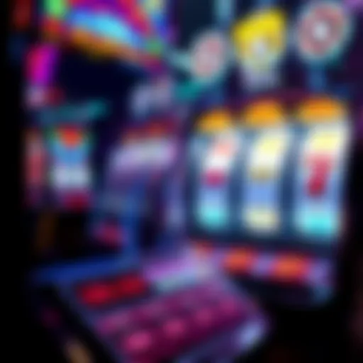 A colorful online slot machine screen showing spinning reels and symbols, illustrating the excitement of gambling.