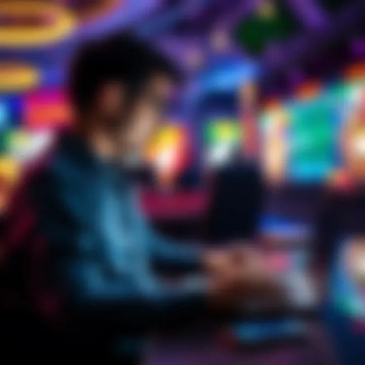 Online Casino Alternatives A person researching online casinos, looking for safe alternatives with a laptop and notes.