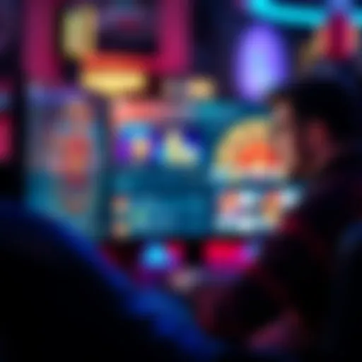 Online Casino for Beginners A beginner looking at a computer screen showing online casino games and strategies.