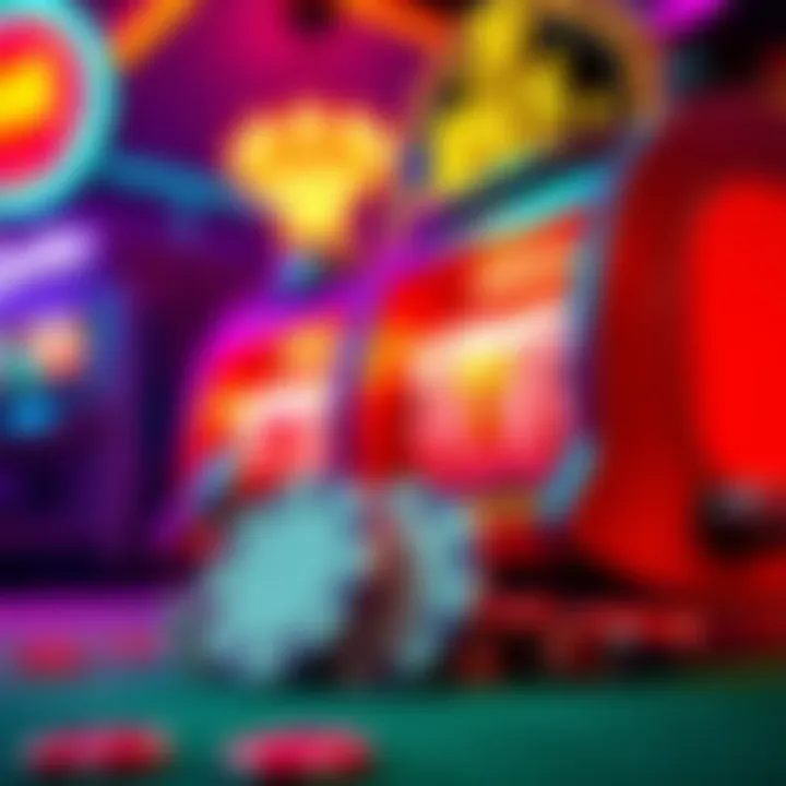 A vibrant image showing casino chips and a slot machine, representing online casino bonus offers