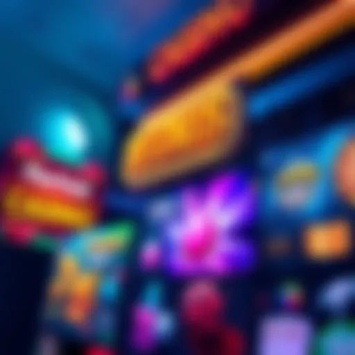 A collection of online casino promotional banners showcasing sign-up and deposit bonuses with vibrant colors and eye-catching designs.