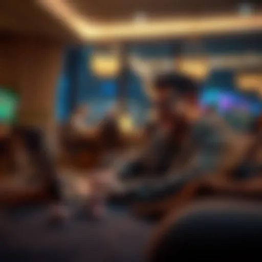 A person playing online casino games on a laptop at home with excitement