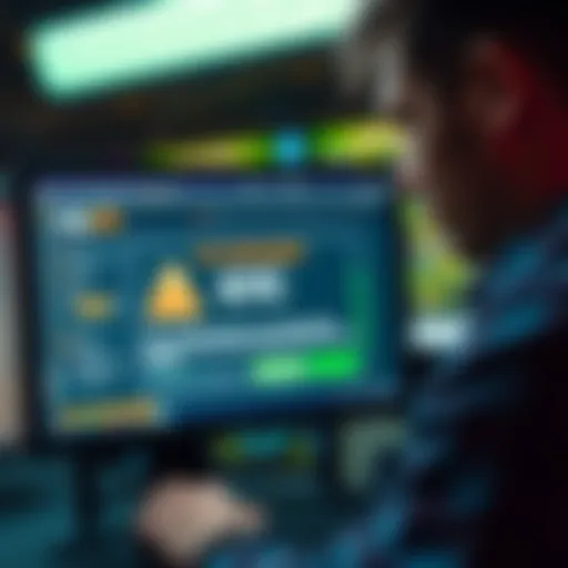 A person frustrated with online casino withdrawal issues, showing a computer screen displaying a failed KYC verification message