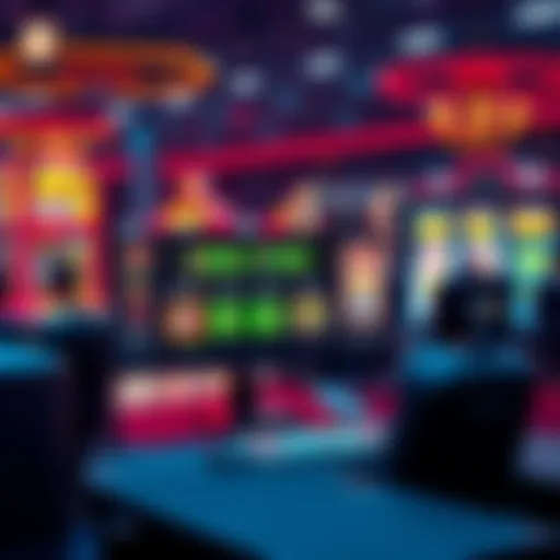 A computer screen showing live dealer table games and slot machines.