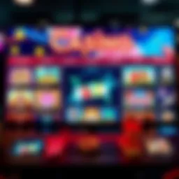 A vibrant online casino screen showing various games and bonuses available for players in Australia