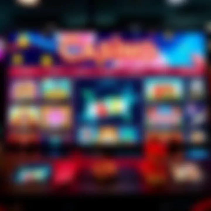 A vibrant online casino screen showing various games and bonuses available for players in Australia