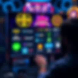 Online Casino Games A person looking at various online casino provider logos on a computer screen, considering options before playing.