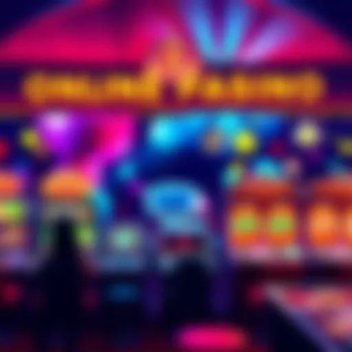 A vibrant online casino interface showcasing instant payouts with slot machines and card games visible.