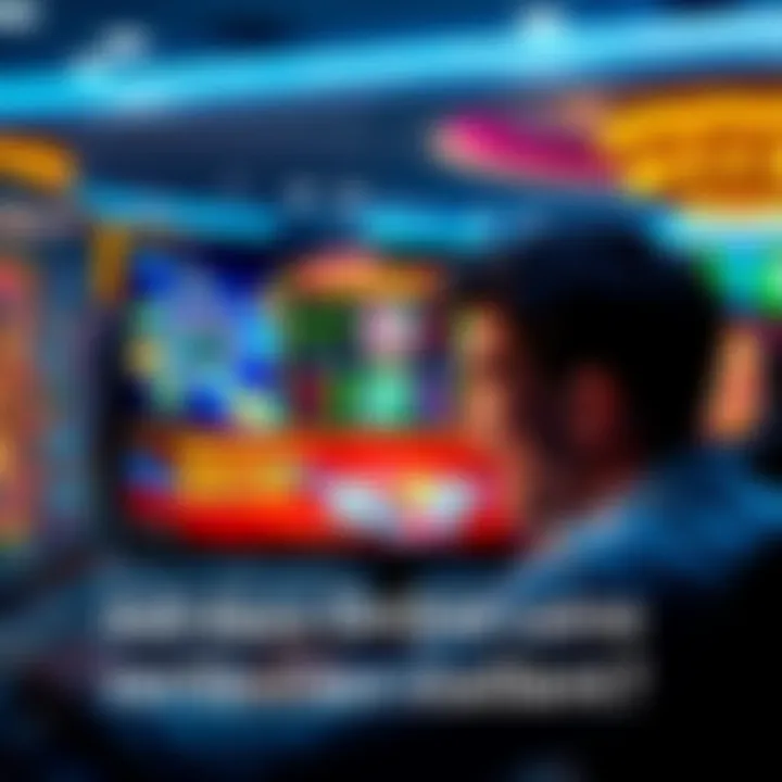 A person looking at a computer screen with online casino games, showing a mix of excitement and concern about winning money.