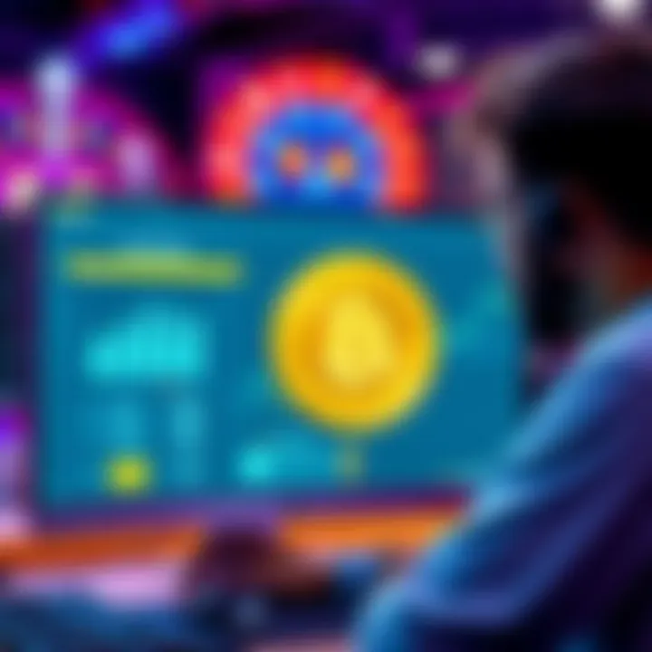 A player looking at an empty digital wallet on a computer screen, symbolizing the absence of crypto bonuses in online casinos.