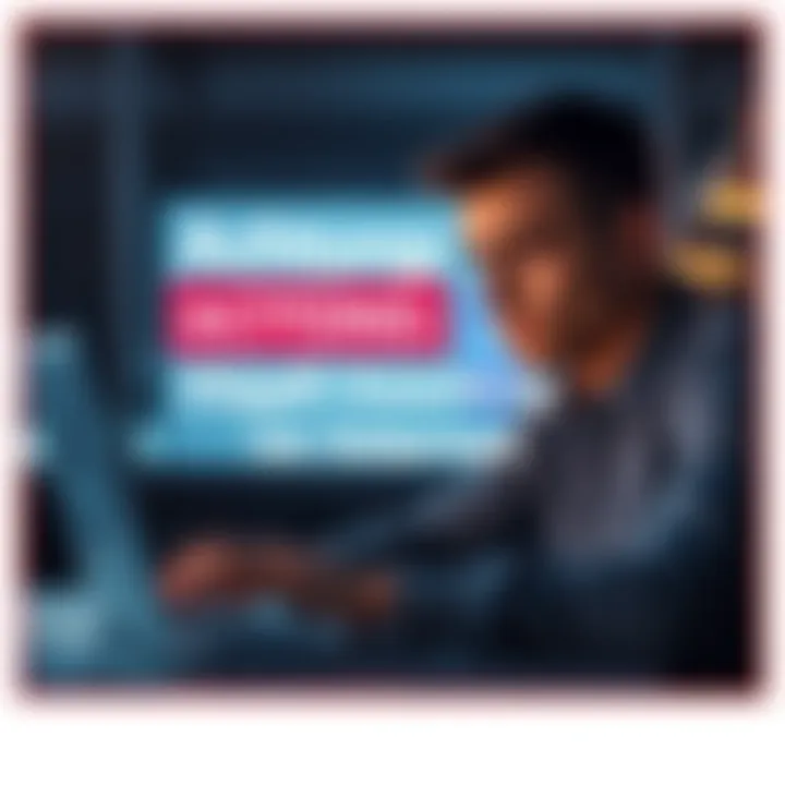 A graphic showing a person looking concerned while using a laptop, indicating internet fraud related to double deposit errors.