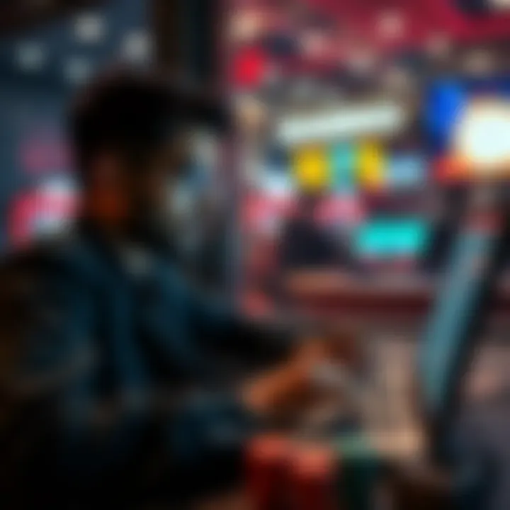 Online gambling in India with cryptocurrency A person using a laptop to gamble online with cryptocurrency, showing secure transactions and digital payments.