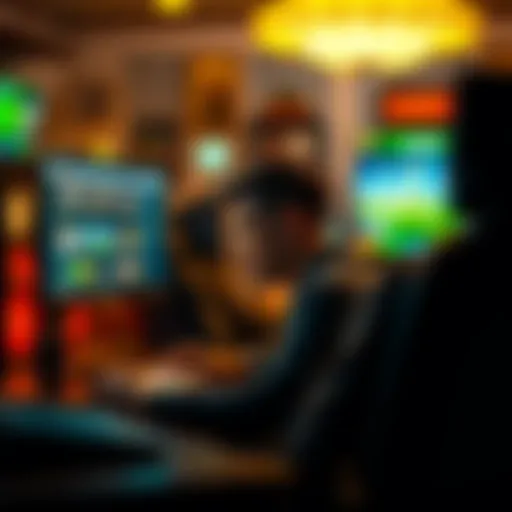 A person sitting at a computer looking at online gambling websites, with a concerned expression about finding safe platforms.