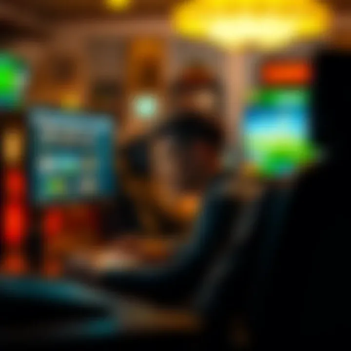 A person sitting at a computer looking at online gambling websites, with a concerned expression about finding safe platforms.