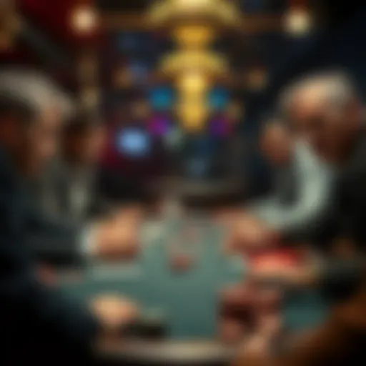 Players at a poker table with cards and chips, looking tense and focused, reflecting the risks of cheating.