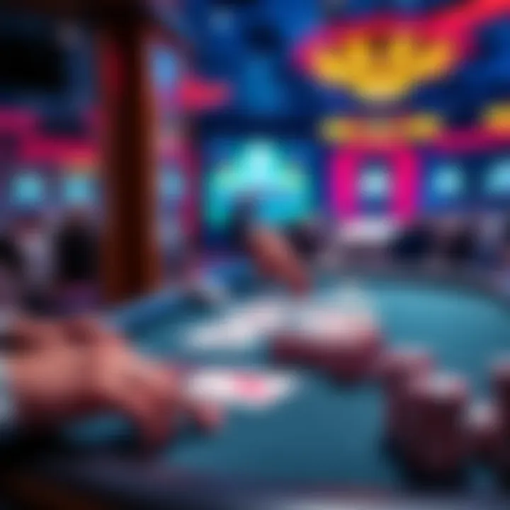 Online Poker Table A player sitting at a digital poker table with cards and chips, representing online poker in California.
