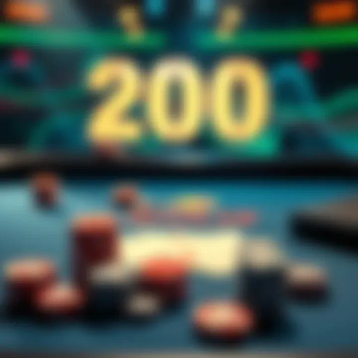 Online Poker Table Setup A virtual poker table with cards and chips displayed, representing online poker from 20 years ago, highlighting the era of FullTilt and PartyPoker.