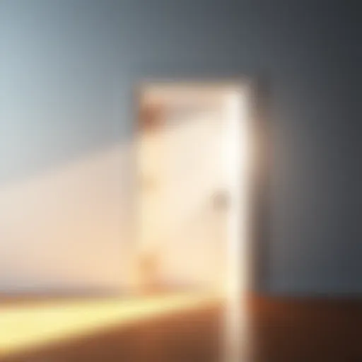 A bright open door with light shining through, symbolizing new opportunities and possibilities