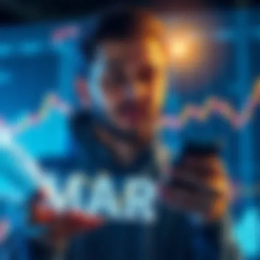 A person looking at financial charts with excitement, symbolizing wealth building in March