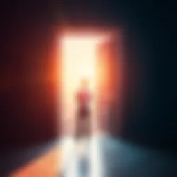 Opportunity Knocking A person stands at a doorway, looking out at a bright future, symbolizing the importance of seizing opportunities.
