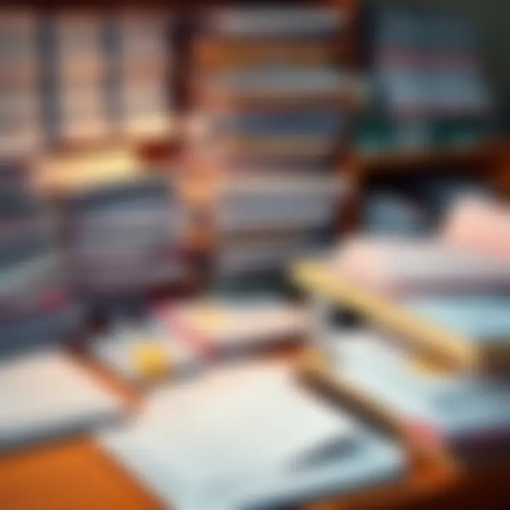 A neatly arranged collection of sorted mail and documents on a desk with labels for easy access.
