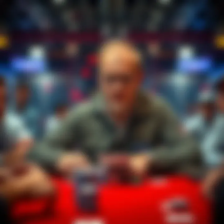 Ossi Ketola, known as 'the angry whale,' discussing his poker experiences at a crowded table, with cards and chips in front of him.