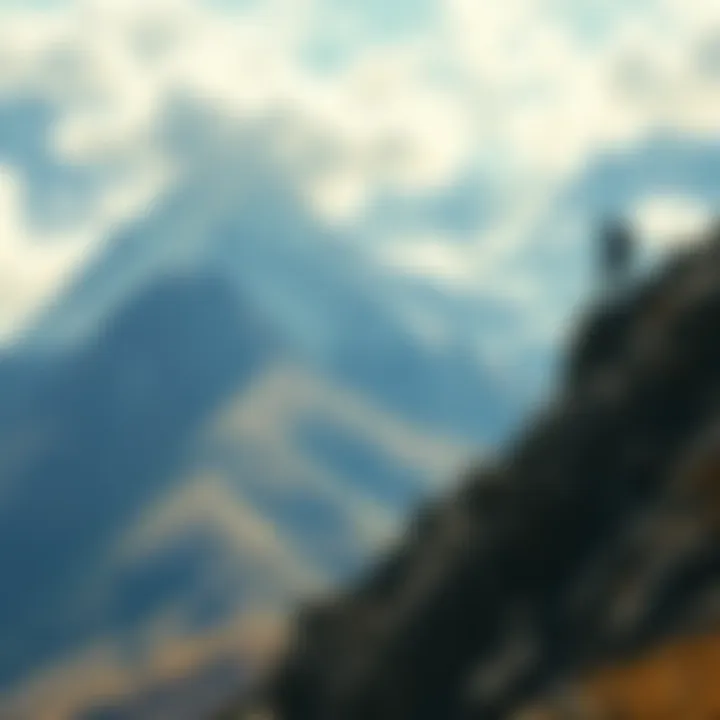 A person climbing a mountain, symbolizing the journey to conquer life's challenges.