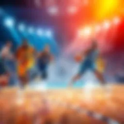 Players from the Pacers and Thunder teams in action during the NBA Championship game
