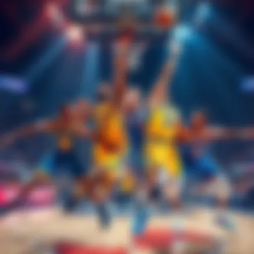 Players from the Pacers and Thunder competing for the NBA Championship title on the court