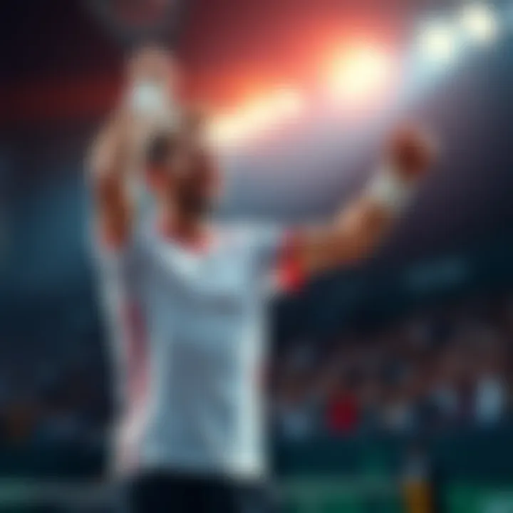 Pacheco celebrating victory after defeating Kozlov in the Chaca Challenger