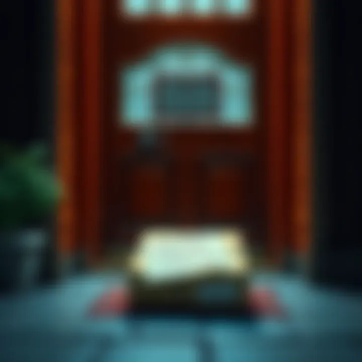 A package on a doorstep with a note saying 'Expected Tomorrow'.