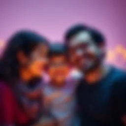 A happy family with parents and child sharing a proud moment, showing affection and connection