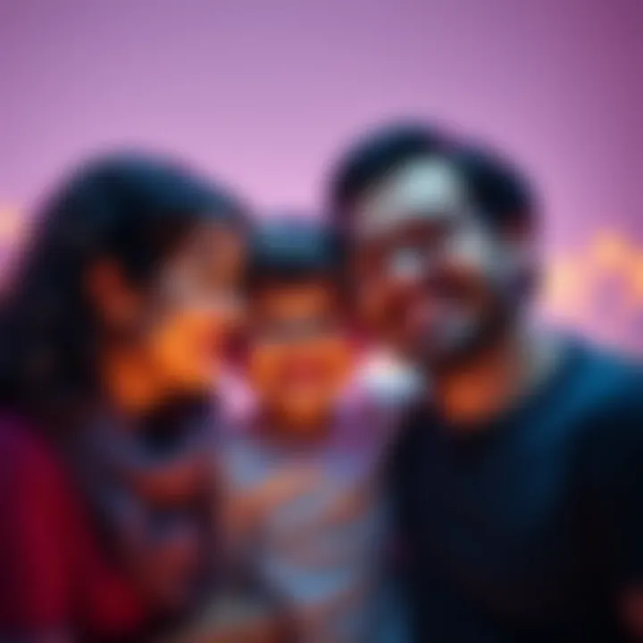 A happy family with parents and child sharing a proud moment, showing affection and connection