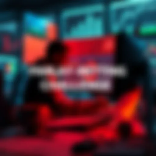 A person analyzing betting odds on a computer while surrounded by notes and graphs, representing the start of a betting strategy challenge.