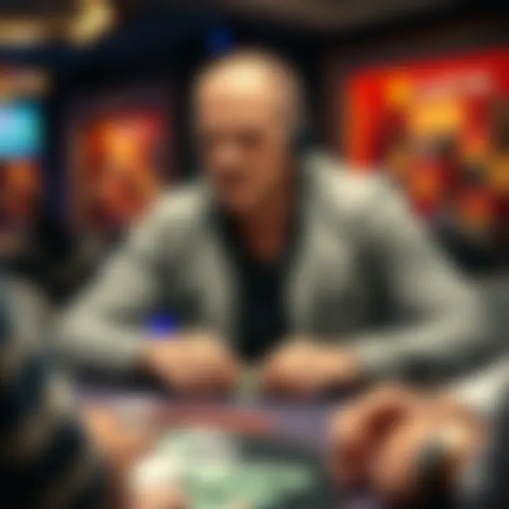 Professional poker player Patrik Antonius focused on a game at a poker table, surrounded by cards and chips