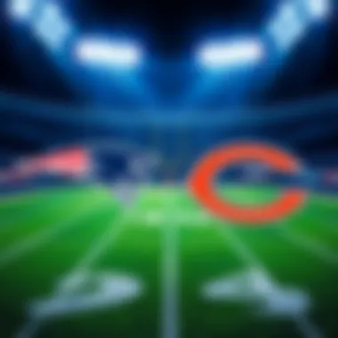 Patriots vs Bears Game Preview A scene depicting a football field with the New England Patriots and Chicago Bears logos, highlighting the upcoming NFL game.