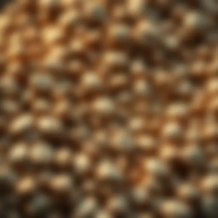 Close-up of seeds showing a unique pattern and characteristics
