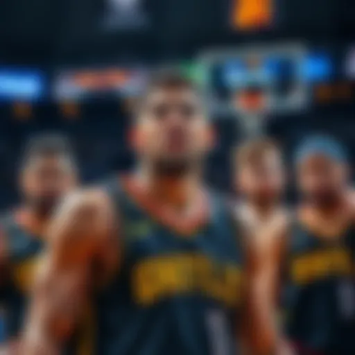 Paul George looking frustrated during a game, with teammates showing concern