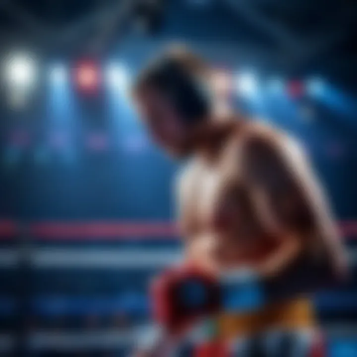 A fighter showing patience in the ring during Round 3 of a match, preparing for a decisive moment against Teixeira.