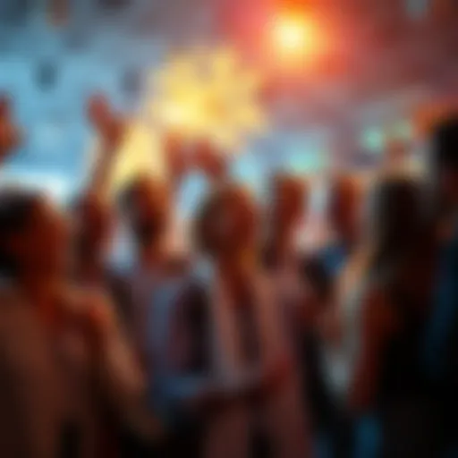 Group of people expressing joy and satisfaction after recent results, sharing their excitement in discussions.