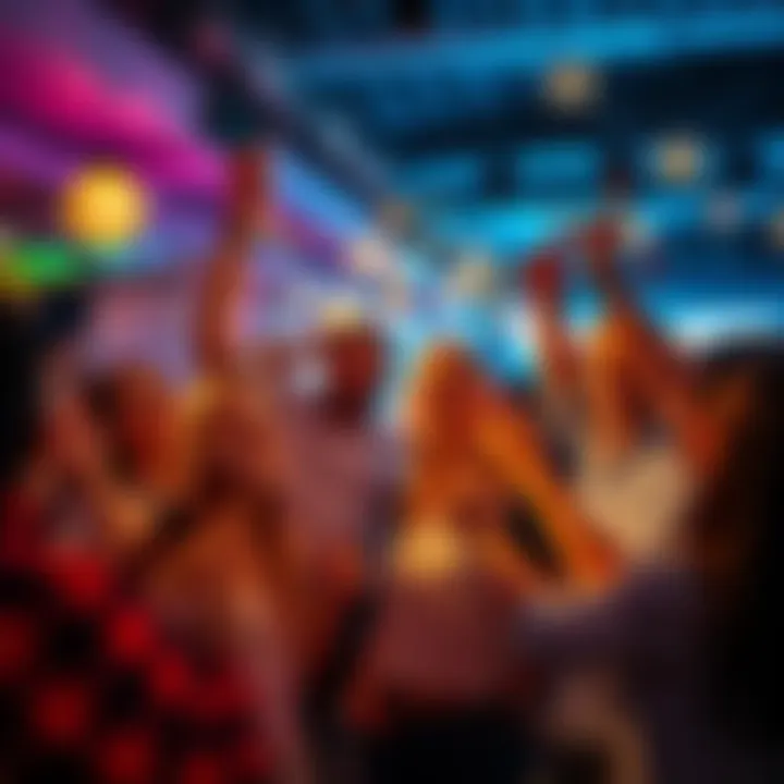 People celebrating success A group of happy people sharing their success stories in a lively setting