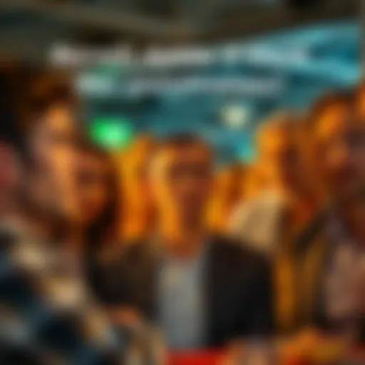 A group of diverse individuals discussing their financial decisions with concerned expressions.