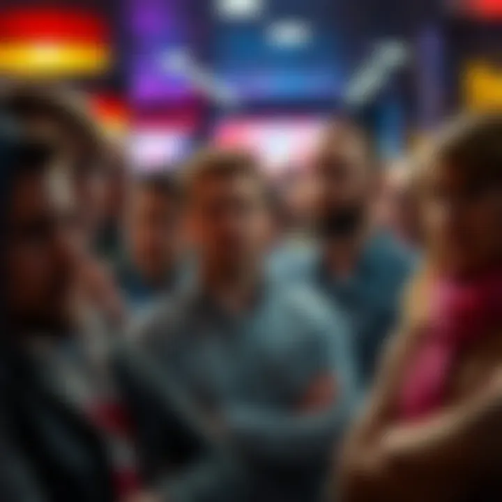 A group of people pondering their decisions about gambling, looking thoughtful and concerned.
