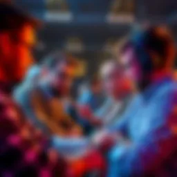 A group of people engaging in a lively discussion on forums about current events and reactions.