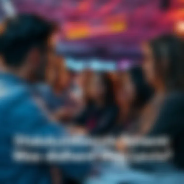 Group of people sharing opinions about recent news