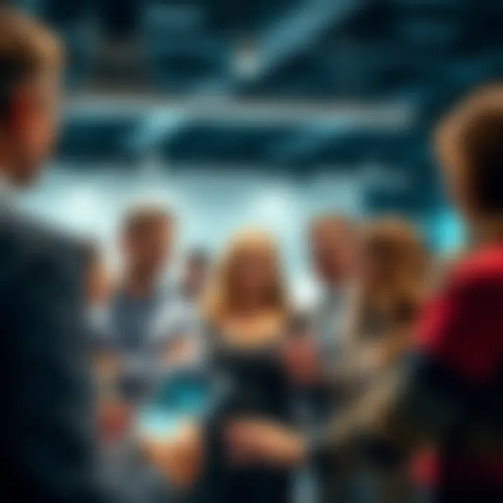 Group of diverse people sharing opinions on recent news