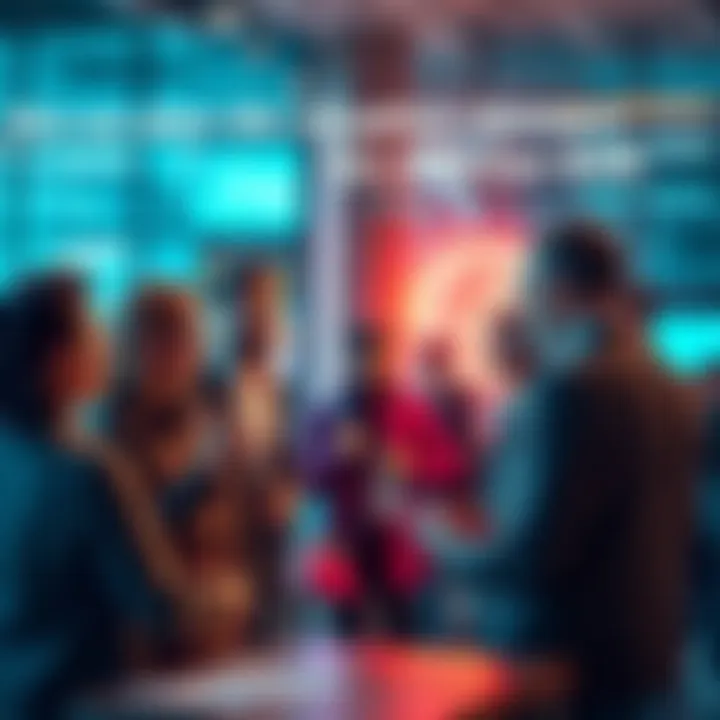 A group of people engaging in a conversation about various current issues and trends in society.