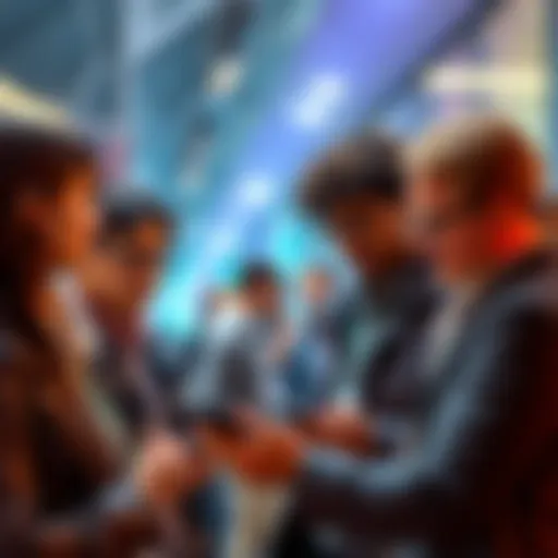 Group of people confused about the new rules of Fliff app while looking at their phones